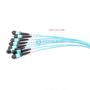 MPO Female to MPO Female 96 Cores OM3 Multimode 8x12Core 3.0mm Trunk Aqua LSZH Fiber Optic Cable