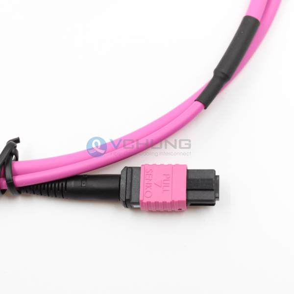 MPO Connector female pre-termimated 12 Core trunk 4.5mm LSZH IL=0.70dB max OM4 fiber optical cable