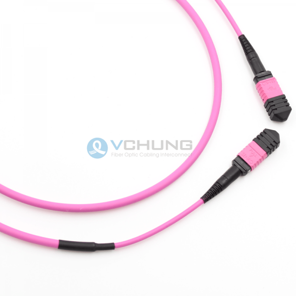 MPO Connector female pre-termimated 12 Core trunk 4.5mm LSZH IL=0.70dB max OM4 fiber optical cable