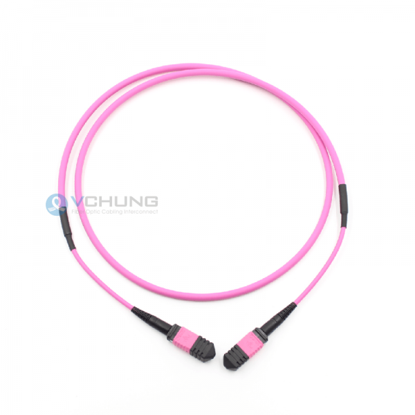 MPO Connector female pre-termimated 12 Core trunk 4.5mm LSZH IL=0.70dB max OM4 fiber optical cable