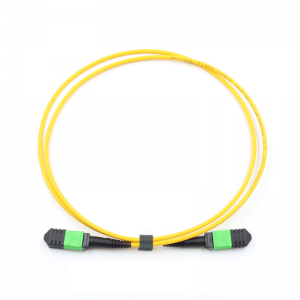 MPO Female to MPO Female Connectors OS2 9/125um Single-mode Type B 12 core LSZH Yellow Trunk Optic Cable