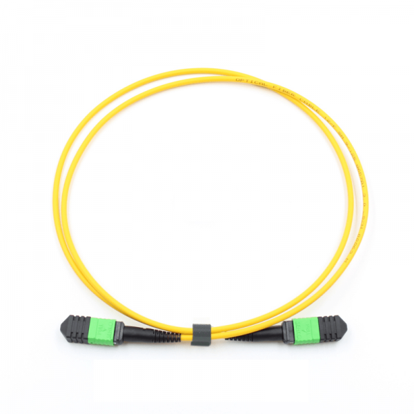MPO Female to MPO Female Connectors OS2 9/125um Single-mode Type B 12 core LSZH Yellow Trunk Optic Cable