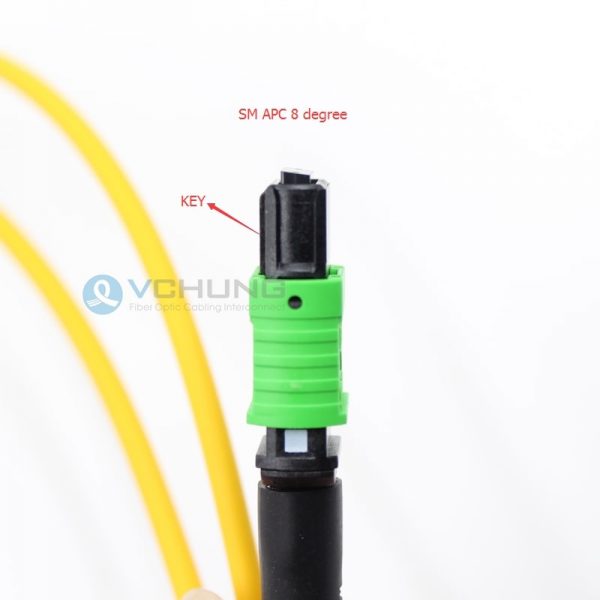 MPO Female to MPO Female Connectors OS2 9/125um Single-mode Type B 12 core LSZH Yellow Trunk Optic Cable