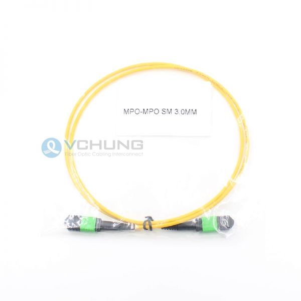 MPO Female to MPO Female Connectors OS2 9/125um Single-mode Type B 12 core LSZH Yellow Trunk Optic Cable