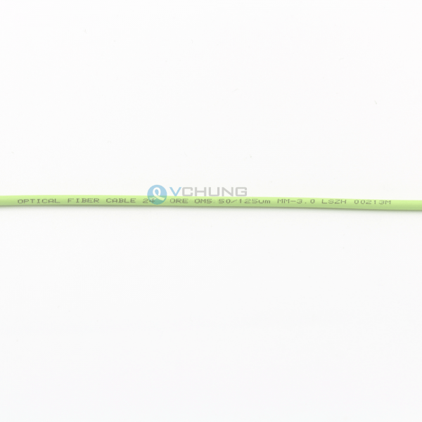 MPO Female 12 Cores OM5 Multimode IL0.7dB Lime Green Color LSZH 3.0mm Round Optical Fiber Cable