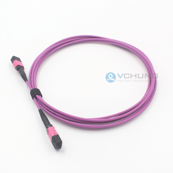 MPO Connector Pre-Termimated Female 24 Core I/L 0.70dB Trunk 3.0mm LSZH OM4 Fiber Optical Cable