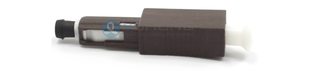 MU Plug Type Fixed Male to Female From 1dB to 30dB Singlemode Fiber Optic Attenuator With Brown Housing Color