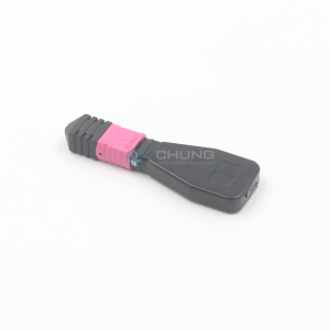 MPO 12cores Female OM4 Fiber 50/125um Multimode Purple Housing Loopback