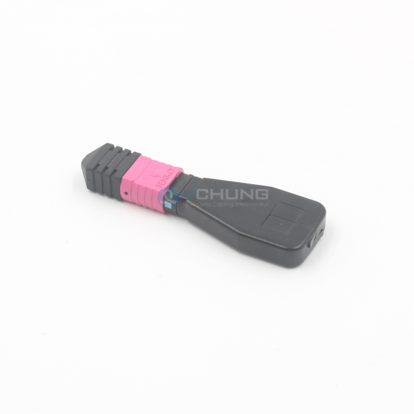 MPO 12cores Female OM4 Fiber 50/125um Multimode Purple Housing Loopback