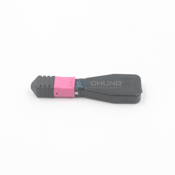 MPO 12cores Female OM4 Fiber 50/125um Multimode Purple Housing Loopback