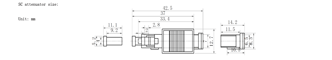 SC/UPC Single-Mode Attenuation 1 to 30dB Plug Type Fixed  Optical Attenuator