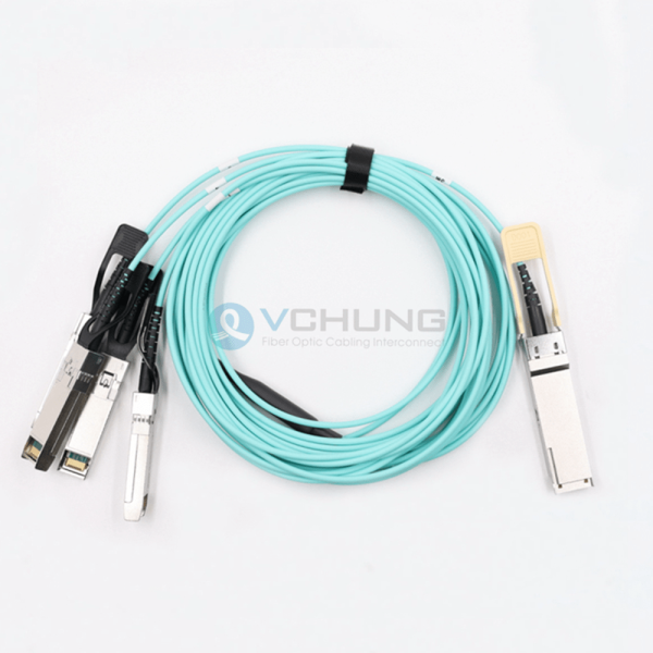 QSFP-4SFP25G-AOCxxm 100G-QSFP28 to 4x25G SFP28 Breakout Active Optical Cable