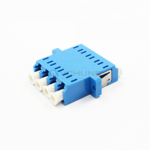 LC/UPC 4Channels Single-Mode Blue Color Adapter With Flange(One-piece Type)