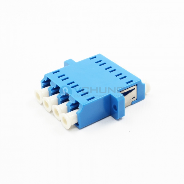 LC/UPC 4Channels Single-Mode Blue Color Adapter With Flange(One-piece Type)