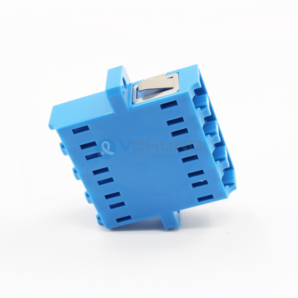 LC/UPC 4Channels Single-Mode Blue Color Adapter With Flange(One-piece Type)