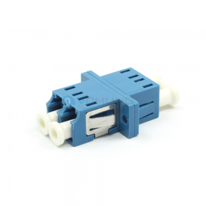 LC UPC Female to LC UPC Female Duplex Flange Singlemode Blue Color Fiber Optical Adapter(Welding Type)
