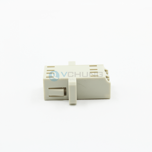 LC/UPC Multimode Beige Color Duplex Adapter With Flange(One-piece Type)