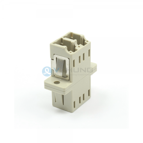 LC/UPC Duplex IL Less Than 0.20dB Beige Color Adapter With Flange(Welding Type)
