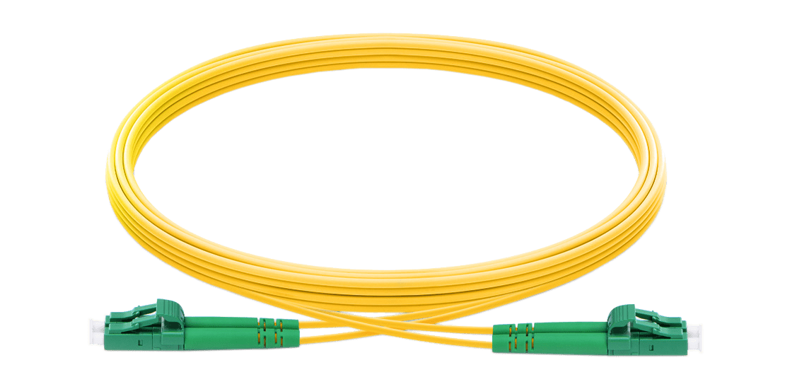 LC/APC to LC/APC Single-Mode Green Connnctor 2.0mm Duplex LSZH Yellow cable Patchcord