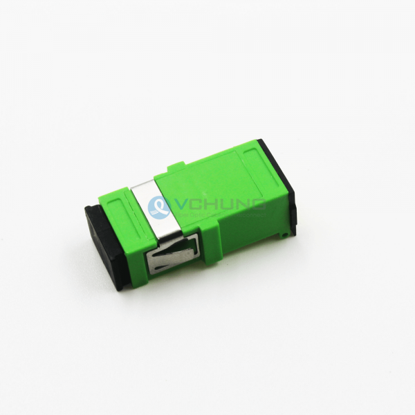 SC/APC Singlemode Green Simplex Shutter Adapter Without Flange (One-piece Type)