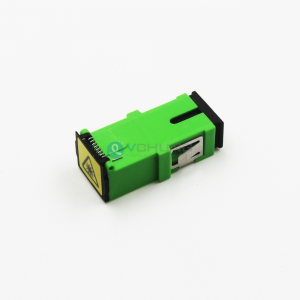 SC/APC Singlemode Green Simplex Shutter Adapter Without Flange (One-piece Type)