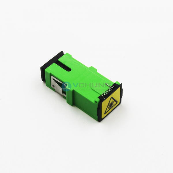 SC/APC Singlemode Green Simplex Shutter Adapter Without Flange (One-piece Type)