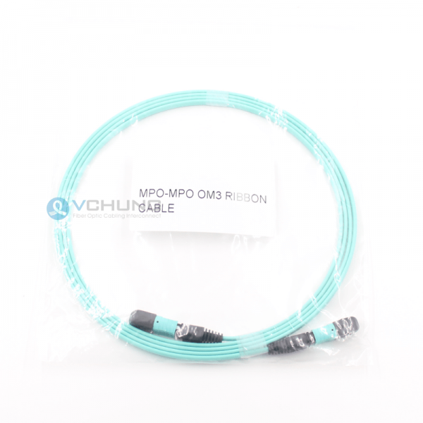 OM3 50/125um Standard Loss LSZH Aqua Jacket Color 40G MPO Robbon Cable Patchcord