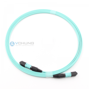 OM3 50/125um Standard Loss LSZH Aqua Jacket Color 40G MPO Robbon Cable Patchcord