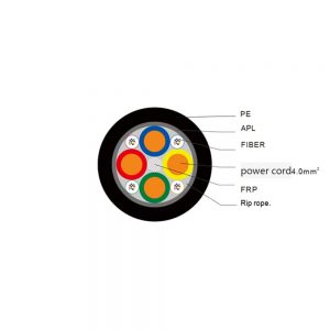 Multimode 50/125um OM3 Trunk PE Jacket Photoelectric Composite Cable, no connector